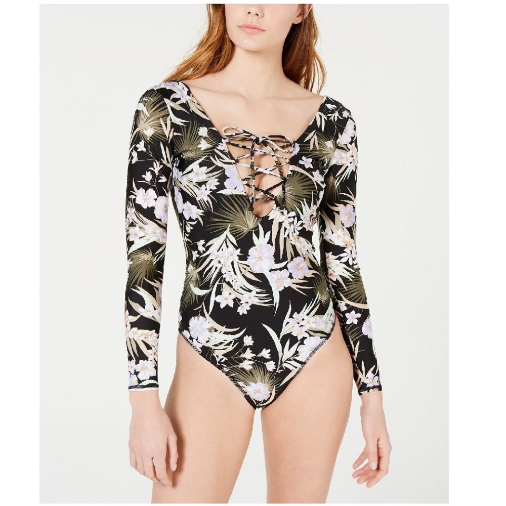 Volcom Juniors' For Shore Lace-Up SwimsuIT